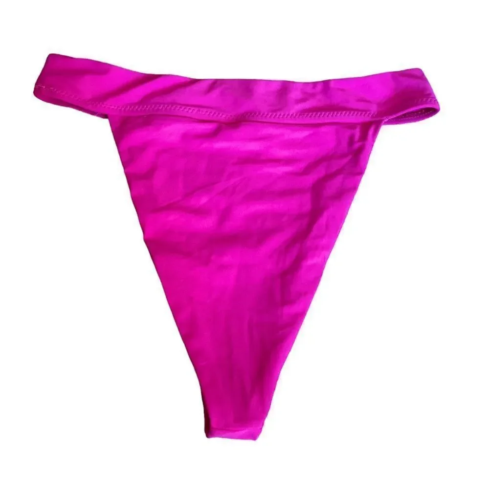 SherryDC Pink Cross Front High Cut Bikini NWT Size Medium